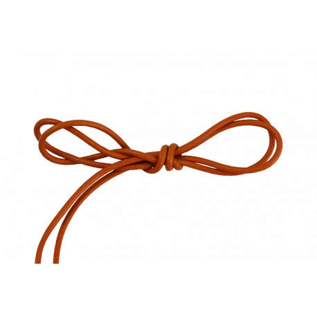 Lacet cuir rond 2 mm orange