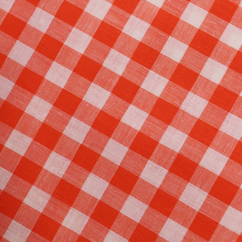 PH PandaHall Tissu En Coton Carreaux Gingham Tissus à Carreaux Orange