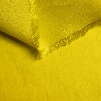 Toile de lin jaune citron