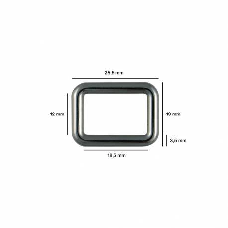 Passant rectangle 18 mm Argent