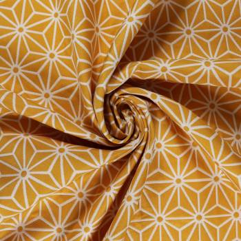 Tissu Cristal 140 cm jaune orangé