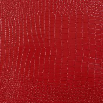 Simili cuir motif croco rouge