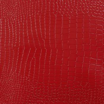 Simili cuir motif croco rouge