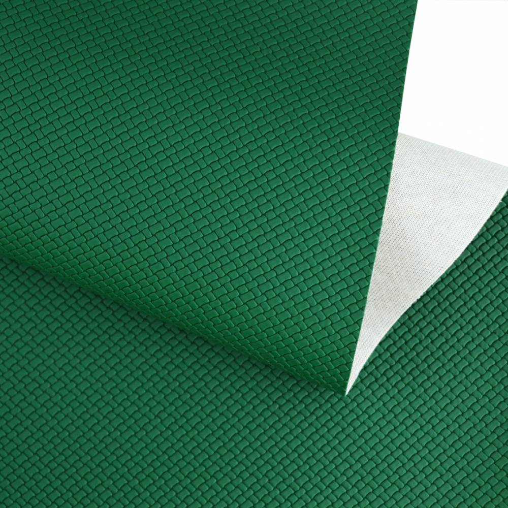 Simili cuir vert tressé au mètre - Cuirtex