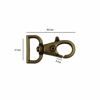 Mousqueton M09 17 x 40 mm or vieilli