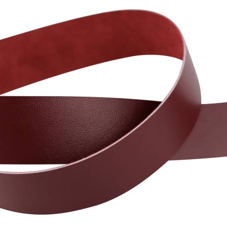 Lanière en cuir de veau box bordeaux 38 mm