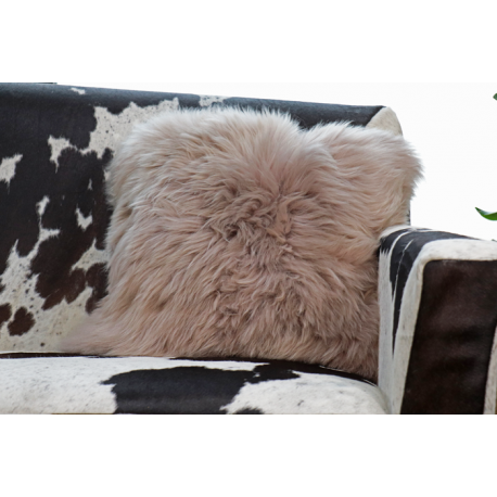 Coussin en peau de mouton greige