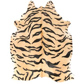 Peau de vache à poils imprimée safari Tigre du Bengal