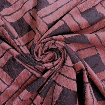 Tissu jacquard Cannage Terracotta