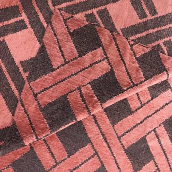 Tissu jacquard Cannage Terracotta