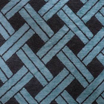 Tissu jacquard Cannage Bleu paon