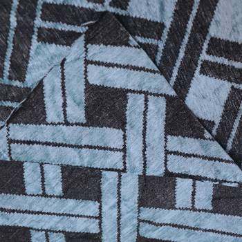 Tissu jacquard Cannage Bleu paon