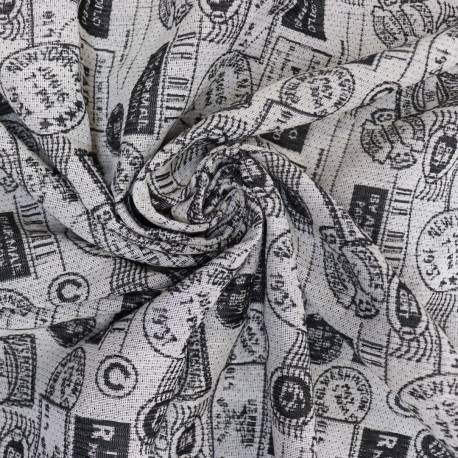 Tissu jacquard Travel Blanc/Anthracite