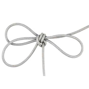 Lacet cuir rond 2 mm Argent
