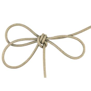 Lacet cuir rond 2 mm Beige