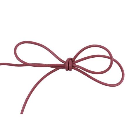 Lacet cuir rond 2 mm Rose poudré