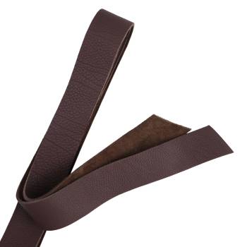 Lanière de taurillon grainé chocolat