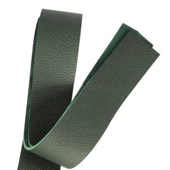 Lanière de taurillon grainé vert sapin