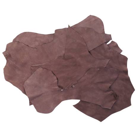 Chutes de cuir de taurillon nubuck marron
