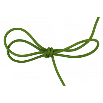 Lacet cuir rond 2 mm vert pomme