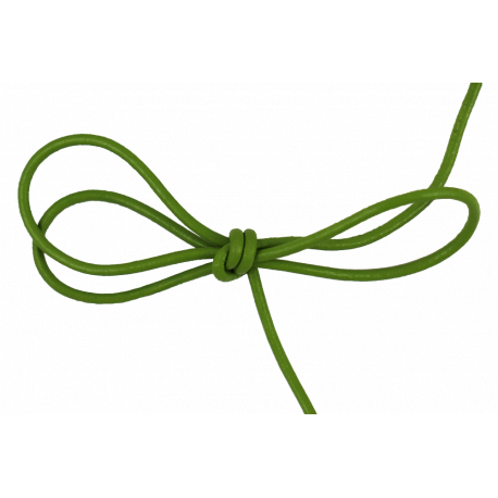 Lacet cuir rond 2 mm vert pomme