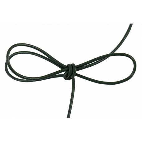 Lacet cuir rond 2 mm vert sapin